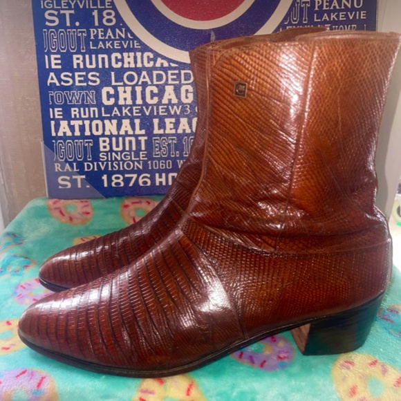 Mauri Lizard Boots SZ 11.5 Carmel